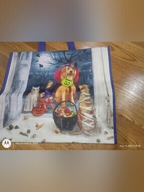 Trick-or-treat Dogs Halloween Reusable Shopping Large TJ  Maxx Tote Bag